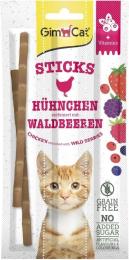 Ласощі GimCat Superfood Duo-Sticks мясні палички для котів з куркою та лісовими ягодами 3 шт по 5 г