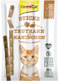 Ласощі GimCat мясні палички для котів з індичкою та кроликом 4 шт