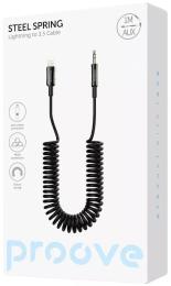 Аудіо-кабель Proove Steel Spring Lightning (тато) to 3.5 (тато) (1m) Black