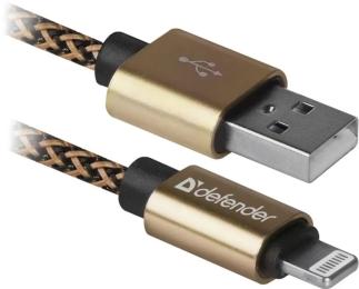 Дата-кабель Defender ACH01-03T PRO 1m USB(тато) - Lightning(тато) Brown