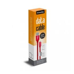 Дата-кабель ColorWay CW-CBUL004-RD 1m USB (тато) - Lightning (тато) Red