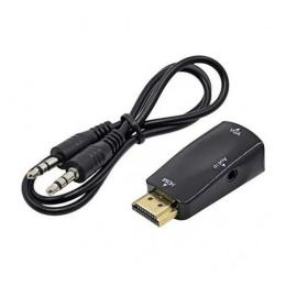 Перехідник STLab HDMI (тато) - VGA (мама) Black + аудіо кабель