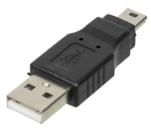 Перехідник Gresso USB (тато)  -  mini USB (тато) Black
