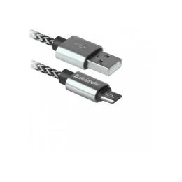 Дата-кабель Defender 87803 1m USB(тато) - microUSB(тато) Dark Gray