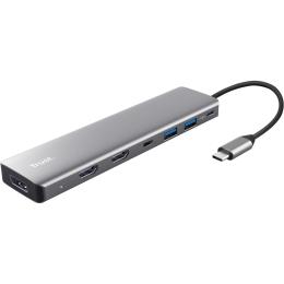USB-хаб TRUST Dalyx 7in1 USB-C Silver (2xUSB-А 3.2/2xUSB-С/2xHDMI/Display Port) (25661_TRUST)