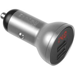 Автомобільний адаптер для телефона Baseus Digital Display Car Charger Dual USB 4.8A 24W Silver (CCBX-0S)