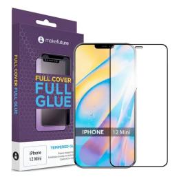 Захисне скло Apple iPhone 12 Mini Full Glue 2.5D 0.33mm прозоре (чорне) MakeFuture