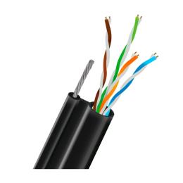Вита пара Trinix UTP CAT5E CU 0.51mm LDPE Outdoor 305m + трос Black (33-00044)