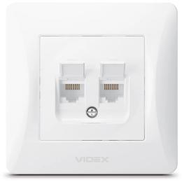 Розетка Videx BINERA CAT6 + CAT6 White (VF-BNSK2PC6-W)