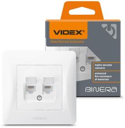 Розетка Videx BINERA CAT3 + CAT3 White