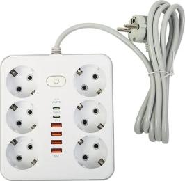 Мережевий фільтр XoKo XK-SP-6-4-2-WH White