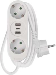 Мережевий фільтр Emos P0221U White