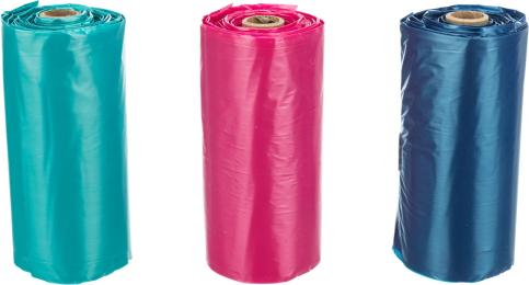 Пакети для фекалій Trixie для собак з ручками 3 шт по 15 пакетів різнокольорові