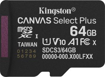 Карта памяті Kingston Canvas Select Plus Gen3 (SDCS3/64GBSP) 64GB microSDXC