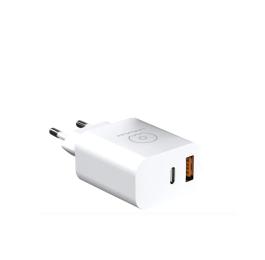 Адаптер живлення для телефона WUW C172 20W PD USB-C + USB QC3.0 18W White
