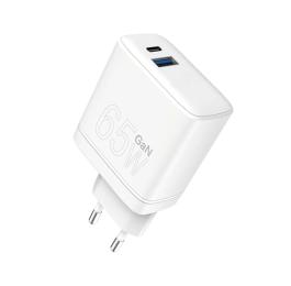 Адаптер живлення для телефона WUW C175 65W GaN USB A + USB C White