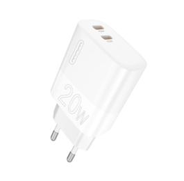Адаптер живлення для телефона WUW C193 PD20W + PD20W Charger USB C + USB C White