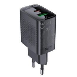 Адаптер живлення для телефона Acefast A78 PD20W GaN (USB-A + USB-C) charger Black