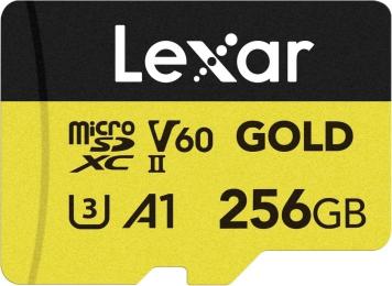 Карта памяті Lexar 256GB microSDXC Professional Gold UHS-II U3 V60 A1 (LMSGOLD256G-BNNNG)