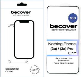 Захисне скло BeCover 10D для Nothing Phone (3a)/ (3a) Pro Black (713577)