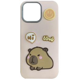 Чохол-накладка EpiK TPU Leather Toys для Apple iPhone 16 Pro (6.3) Pink Capybara