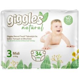 Підгузки Giggles Natural 3 Midi 4-9 кг 34 шт (8680131206391)