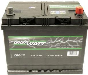 Автомобільний акумулятор Gigawatt 6CT-68 АзЕ (0185756804)