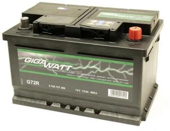 Автомобільний акумулятор Gigawatt 6CT-72 АзЕ (0185757209)