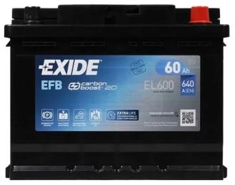 Автомобільний акумулятор Exide START-STOP EFB 60A (EL600)
