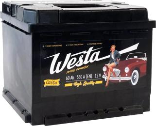 Автомобільний акумулятор Westa 6CT-60 А (0) Pretty Powerful