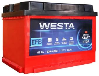 Автомобільний акумулятор Westa 6CT-63 А (1) Red