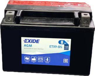 Акумулятор для мотоцикла Exide AGM 8Ah (ETX9-BS)