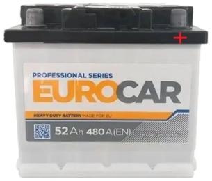Автомобільний акумулятор EUROCAR 6СТ-52АЗ (0) (-/+) (L3) 480А 12V (E)