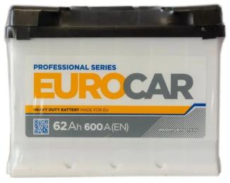 Автомобільний акумулятор EUROCAR 6СТ-62АЗ (1) ( +/-) (L2)