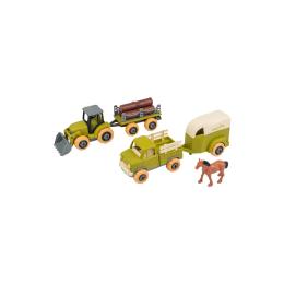 Ігровий набір OTAMANKO Веселий хутір (трактор із причепом, вантажівка з причепом і кінь) (8832)