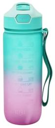 Пляшка для води GUSTO WENT 600мл Green Pink (GT-699015-600)