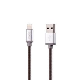 Дата-кабель Hoco Full-Metal U5 1.2m USB(тато) - Lightning(тато) Dark Gray