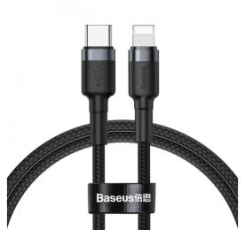 Дата-кабель Baseus Cafule CATLKLF-G1 1m USB Type C (тато) - Lightning (тато) Black Gray