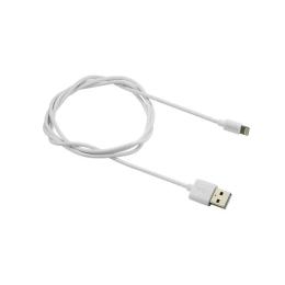 Дата-кабель Canyon CNS-MFICAB01W 1m USB(тато) - Lightning(тато) White
