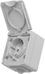 Розетка Videx BINERA IP65 Gray з заземленням