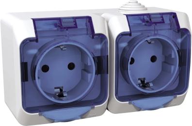 Розетка Schneider Electric CEDAR 2К + З IP44 White (WDE000525)