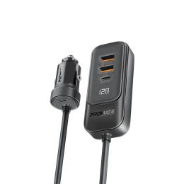 Автомобільний адаптер для телефона Promate GEARHUB-120W 2xUSB-C, 2xUSB-A Black (gearhub-120w.black)