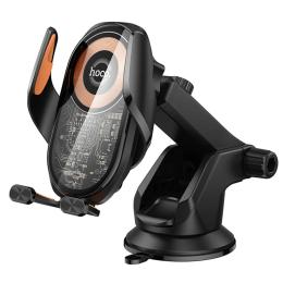 Тримач в авто Hoco HW34 Blue whale 3-axis linkage wireless fast charging car holder (center console)