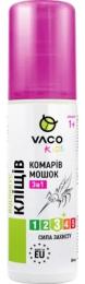 Спрей від комах Vaco Kids 3 в 1 від комарів, кліщів і мошок для дітей від 1 року 80 мл (5901821952606)