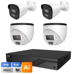 Комплект відеонагляду TVT Digital IP-Video Kit 4x4Mp (T/B) PoE