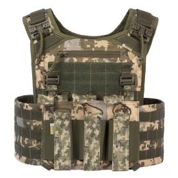 Плитоноска тактична з підсумками Vik-Tailor MOLLE Pixel