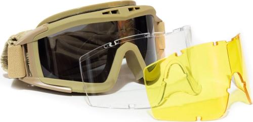 Тактичні окуляри Vik-Tailor 94502005 Coyote зі змінним склом
