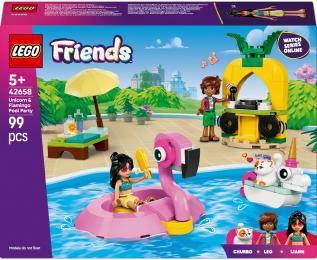 Конструктор LEGO 42658 Friends Вечірка єдинорога та фламінго біля басейну