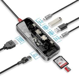 USB-хаб Promate transhub-mini Gray на 8 портів