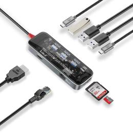 USB-хаб Promate transhub-go Gray на 9 портів